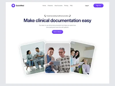 QuickMed - Hero Section design health healthcare landing page medtech productdesign ui uiuxdesign ux web web design