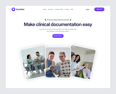 QuickMed - Hero Section design health healthcare landing page medtech productdesign ui uiuxdesign ux web web design