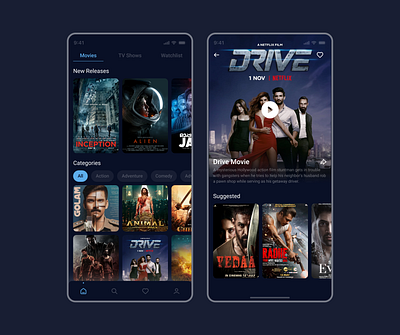 Ui Design / Mobile App Ui Design 2025 2026 app app design dark mode design detail page design home page design mobile mobile app mobile app design movie movie app design sanket sanket unagar ui ui design unagar