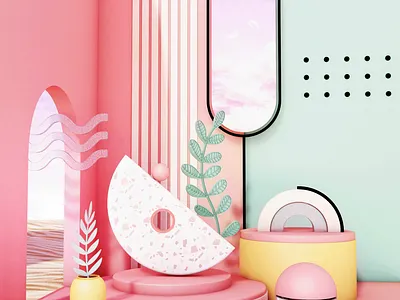 Summer Breeze 3D illustration 3d 3d illustration abstract c4d design graphic design illustration indoor poster summer surreal