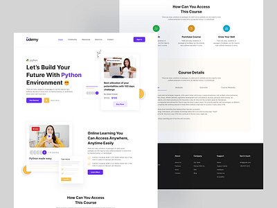 Udemy Website Redesign Landing Page Design app design education app education website elearning elearning website landing page design online education redesign udemy website ui design uiux design ux design web app design website design