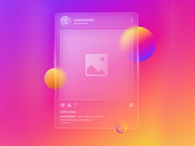 Instagram News Feed Glassmorphism UI adobe illustrator adobe xd feed ui figma grassmorphism instagram feed mobile ui ui