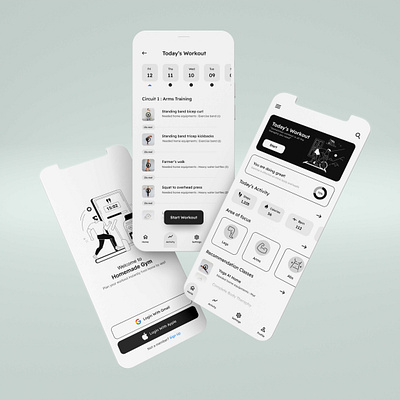 Homemade Gym App UI app design graphic design typography ui ux