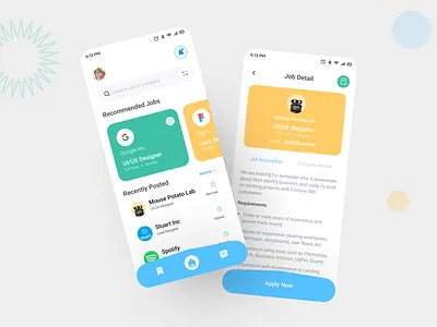 Job Finder App android app brightfuture career careerbuilder design dreamjob following ios app jobfinderapp jobseeker mobile app newnoteworthy popular topagency toprecruiter ui ui design uidesign uiux