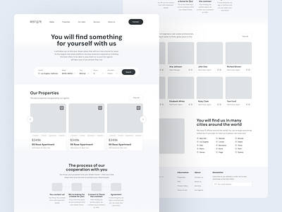 Restate - Real Estate Landing Page clean design estate figma graphic design gray landing landingpage minimal poland realestate simple ui uiux ux website wireframe wireframes