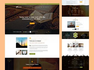 Quran website landing page islam minimal muslim quran sketch ui