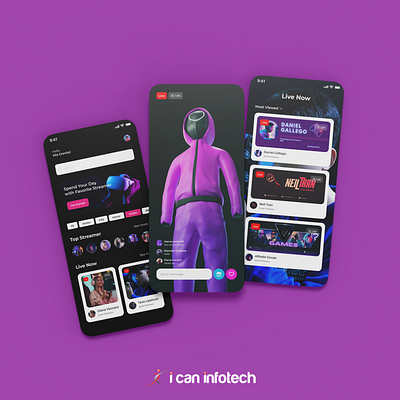 Game Streaming Application UI Design | Streaming App Design app app design canada game streaming game streaming app design gaming app streaming streaming app streaming app design streaming app ui ui