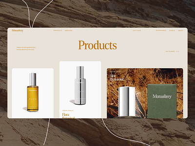 Monastery Made - Motion animation care clean clear colors concept cosmetics design eco fashion figma health monocolors nature orange skin skincare ui vintage web