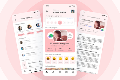 Pregafy - Pregnancy Tracker App UI app ui baby app ui design design inspiration mobile app ui mobile app ui design mobile design mobile ui mobile ui design preagnancy ui pregafy pregnancy tracker pregnant mom rushabh koradia rushabh ui ui ui design ui inspiration unique design ux.rushabh