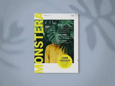 FREE Magazine Template | Monstera 3d art 3d illustration adobe indesign app branding design facing pages illustration magazine magazine template marketing minimalist page print design project project proposal pubric strategy ui ux
