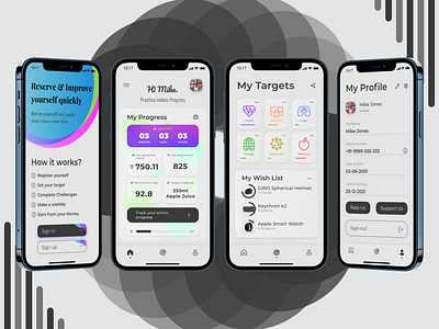 I Quit - Anti Smoking App UI anti smoking app app ui cigarette app ui design design inspiration i quit mobile app ui mobile app ui design mobile design mobile ui mobile ui design rushabh koradia rushabh ui smoking app ui ui ui deisgn ui design ui inspiration unique design ux.rushabh