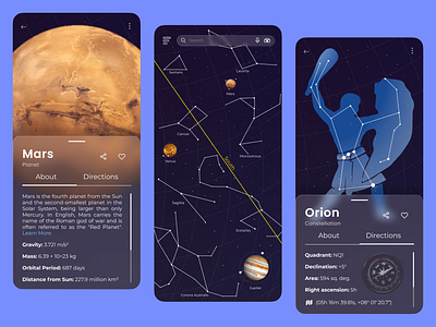 Astro Gaze - Astronomy App UI app ui astro app ui astro gaze astronomy app constellations design design inspiration mobile app ui mobile app ui design mobile design mobile ui mobile ui design planet app ui design rushabh koradia rushabh ui ui ui design ui inspiration unique design ux.rushabh