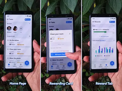 ✅ Tasks and rewarding app. app ui chore clean ui gouthamgtronics home chore tasks