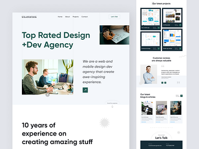 Digital Agency Website Landing Page agency agency web agency website app ui application company digital agency digital solution graphic design home page landingpage mobile design office product design testimonial ui ui ux user experience website builder website design