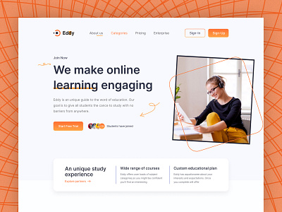 E-learning Website Design branding design landing page ui visual design web design website design