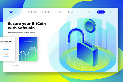 FREE SafeCoin - Banner & Landing Page app banner branding concept cryptocurrency design finance graphic design illustration landing page motion graphics safecoin ui ui design ux ux design web developmetn web maintance website