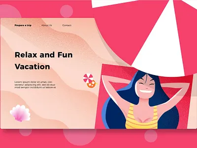 FREE Vacation - Banner & Landing Page app background branding design development graphic design illustration landing page motion graphics page summer surotype ui ui design ux ux design vacation web developmetn web maintance website