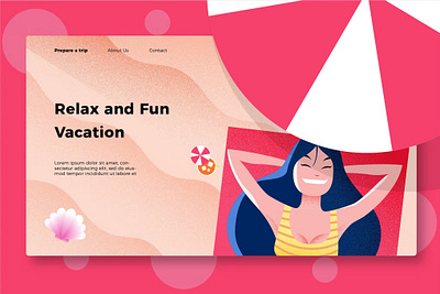 FREE Vacation - Banner & Landing Page app background branding design development graphic design illustration landing page motion graphics page summer surotype ui ui design ux ux design vacation web developmetn web maintance website