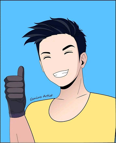 My oc in anime style anime cartoon character drawing portrait
