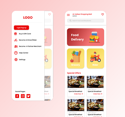 DELIEVERY APPLICATION app design illustration logo typography ui ux vector website