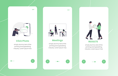 Onboarding Screens of Mobile Application app branding design illustration logo typography ui ux vector website