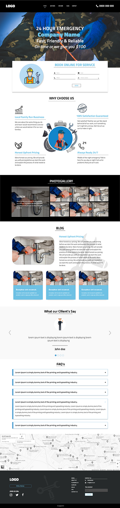 PLUMBER COMPANY DESIGN app branding design illustration logo typography ui ux vector website