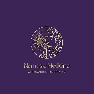 Logo Namaste Medicine brand identity branding holistic logo logo design meditation namaste personal brand visual identity