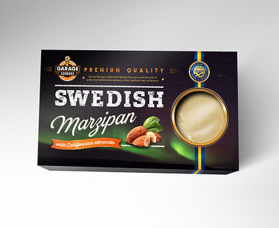 Packaging for Swedish Marzipan almonds black branding design graphic design marzipan packaging premium quality swedish typography