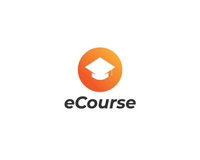 E-Course Icon with Graduation Cap & Circle digital