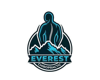 Chiropractic Logo with Mountain holistic