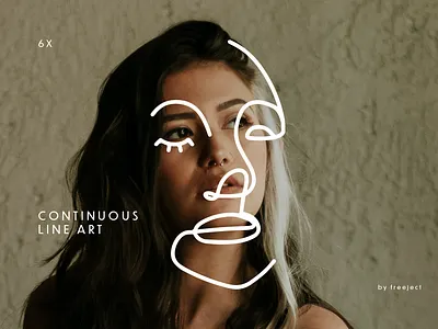 Free Download 6 Continuous Line Face Hand Drawn Illustration abstract branding design illustration line line art trendy