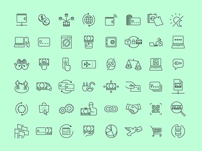 Set of icons commercial financial icons illustration payment