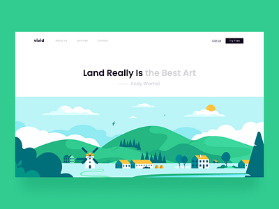 Vivid- Sustainable Development design environment illustration landing page mother earth nature rebound sustainable sustainable develoment ui ux