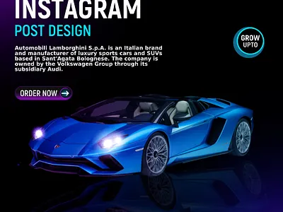 Social media post design 3d branding car poster design graphic design illustration instagram post design lamborghini poster photoshop post design typography vector