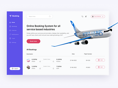 Booking Dashboard booking dashboard dashboard booking dashboard design design flight booking flight booking dashboard ui user interface web element