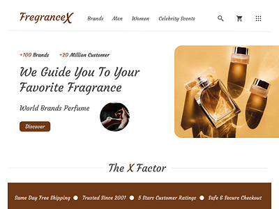 Perfume Website Design aroma beauty body care ecommerce fragrance fregrance landing page perfume perfume website perfumestore ui ux website design