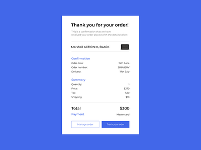 Daily UI #017 Email Receipt dailyui dailyui009 uidesign uiuxdesign