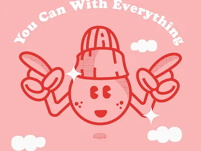 GoodVibes cartoon design flat logo red tshirt vector vintage wear