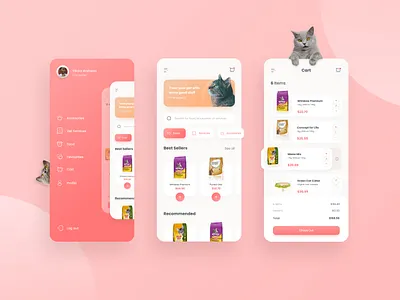 Pet Care App cats design figma inspiration interface minimalist mobile modern pets ui uidesign ux