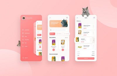 Pet Care App cats design figma inspiration interface minimalist mobile modern pets ui uidesign ux