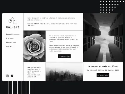 Gal-art art design figma gallery monochrome photography ui ux webdesign website