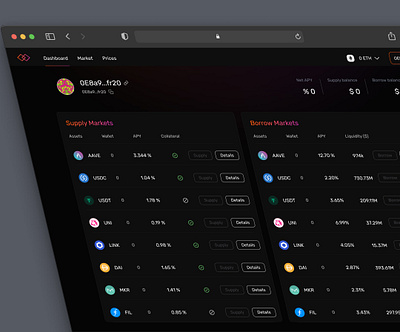 Decentralised Lending Platform app crypto dapp design dex ui ux web web3