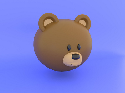 BEAR on blue 3d 3dmodeling arnoldrender bear c4d cinema practice