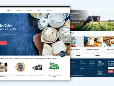 Dairy Company Website redesign figma product design ui design ux design web design