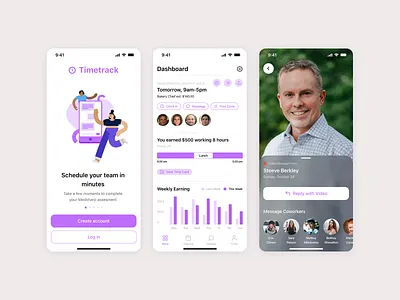 TimeTracker app app branding design icon illustration logo typography ui ux vector