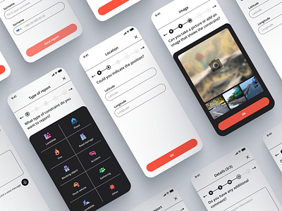 Report feature for volunteer project. 1 design mobile ui ux