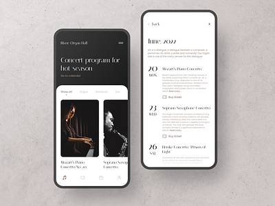 Daily UI Challenge. Concert hall app concept app concert design music tickets ui