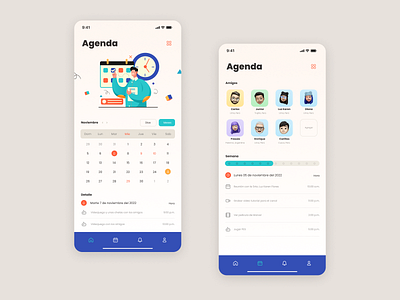 Agenda App - UI app appdesign best colors design diseñoapp diseñográfico diseñomóvil graphic design illustration inspiration interface interfaz lima motion graphics movildesign perú top ui webdesign