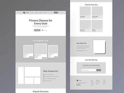 Fitness Landing Page branding landing page ui v visual design web design website design