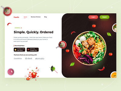 Food Order Landing Page design food food delivery food landing page landing page minimal design ui ui design uiuxdesign ux ux design webdesign website websitedesign